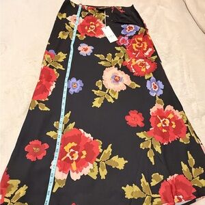 Vici Black Floral Maxi Skirt